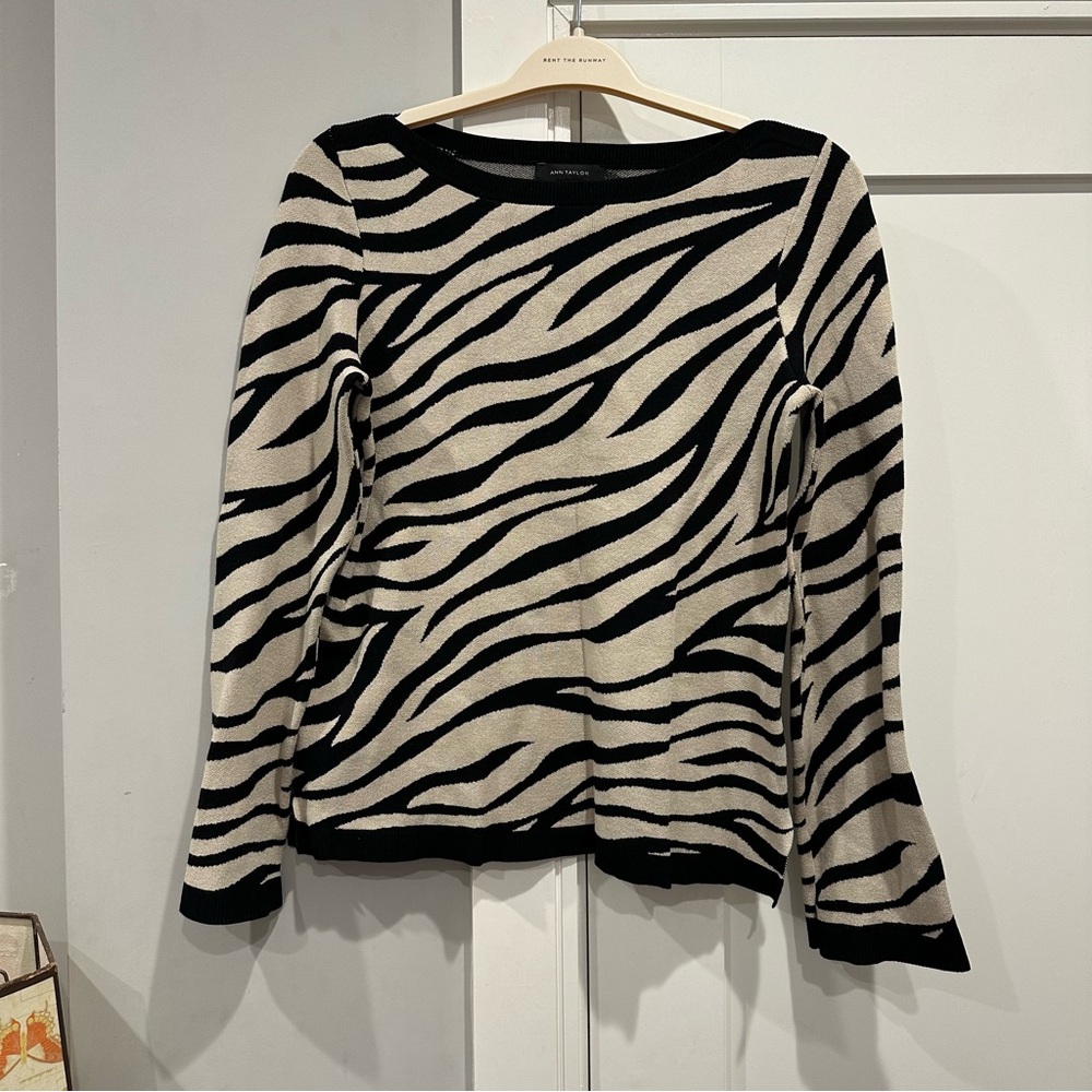 Ann Taylor Animal Print Boatneck Sweater